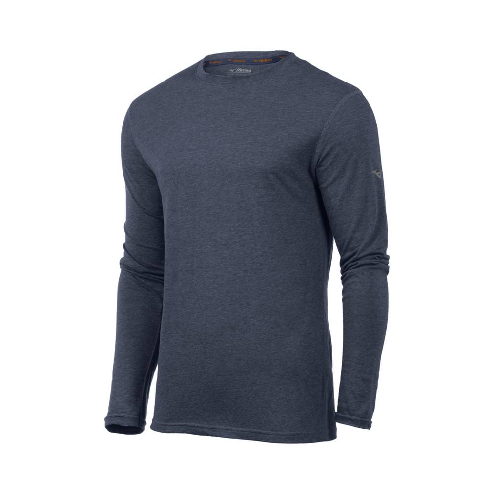 Mens Mizuno Inspire Long Sleeve Tops Indigo Philippines (DCMTRL132)